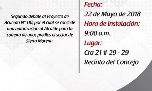 Aplazan debate en el concejo de Manizales
