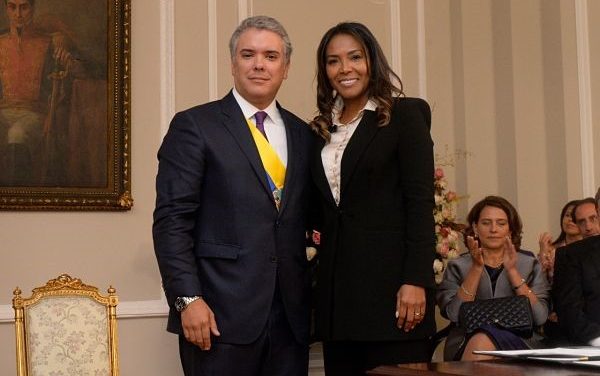 El Presidente de la República, Iván Duque, y la Ministra de Cultura, Carmen Vásquez