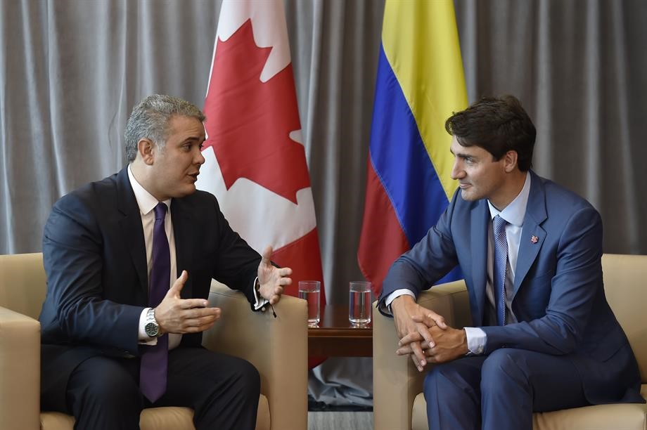 ‘Es una magnífica oportunidad para fortalecer los lazos entre Colombia y Canadá’, dijo el Presidente Duque luego de reunión con Trudeau