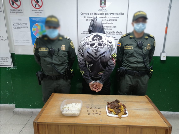 CAPTURAMOS UN HOMBRE DE 25 AÑOS CUANDO PRETENDÍA INGRESAR ESTUPEFACIENTES AL CENTRO TRANSITORIO POR PROTECCIÓN (CTP)  DENTRO DE UN ALMUERZO LE HALLARON MARIHUANA
