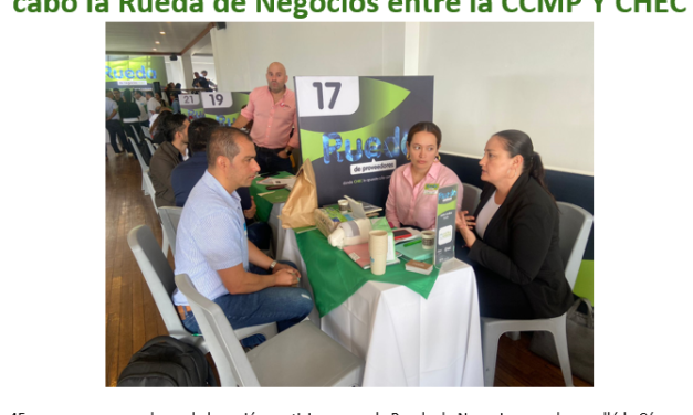 Con un total de 426 citas realizadas, se llevó a cabo la Rueda de Negocios entre la CCMP Y CHEC